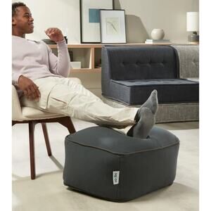 Yogibo Indoor Blue Ottoman Upscale & Adaptable Footrest Seat Design Washable